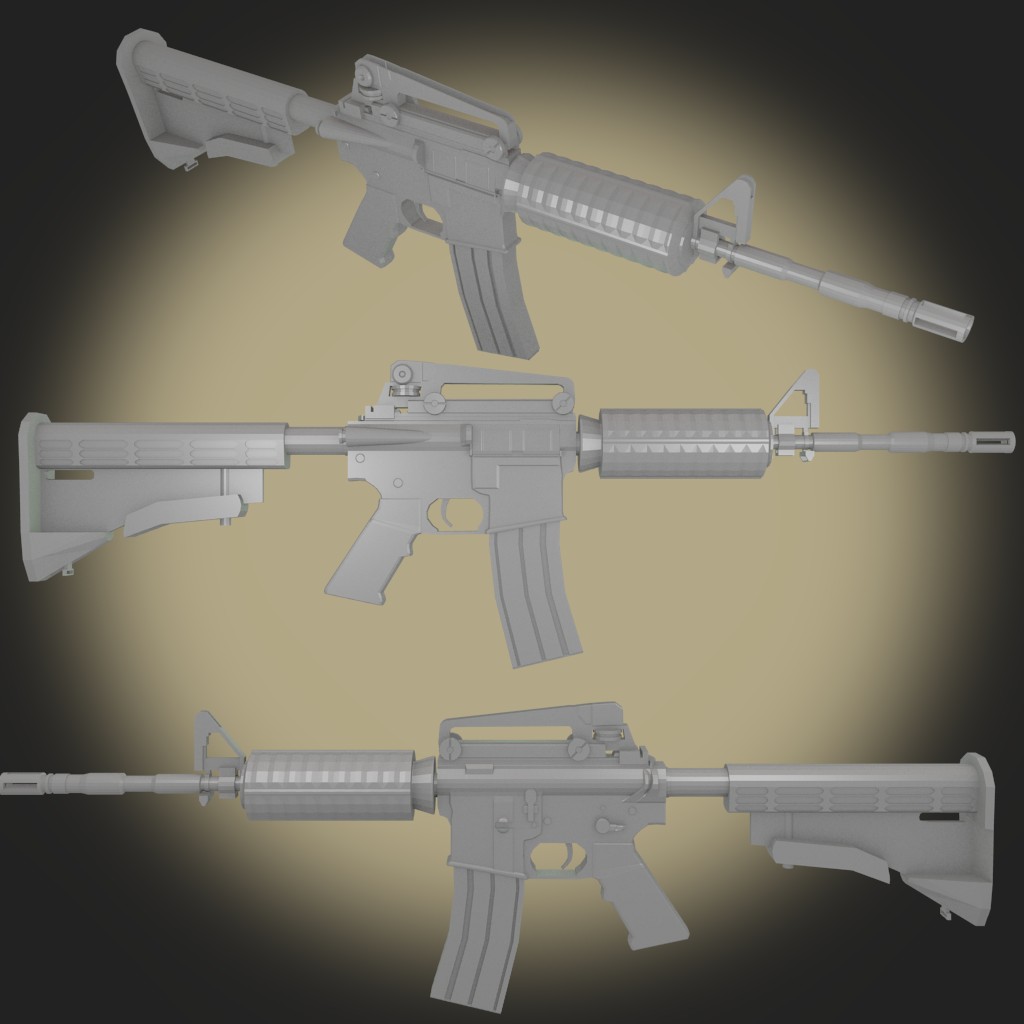 Low and mid-poly M4A1  preview image 2